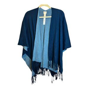 Chico's Shawl Women's One Size Fringe Blue Green